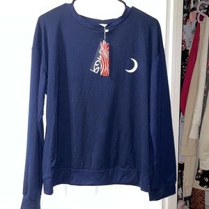 Navy long sleeve with Crescent moon